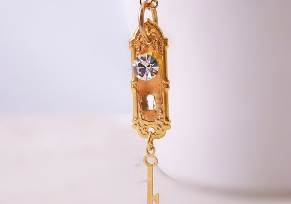 Gold Door Knob Necklace